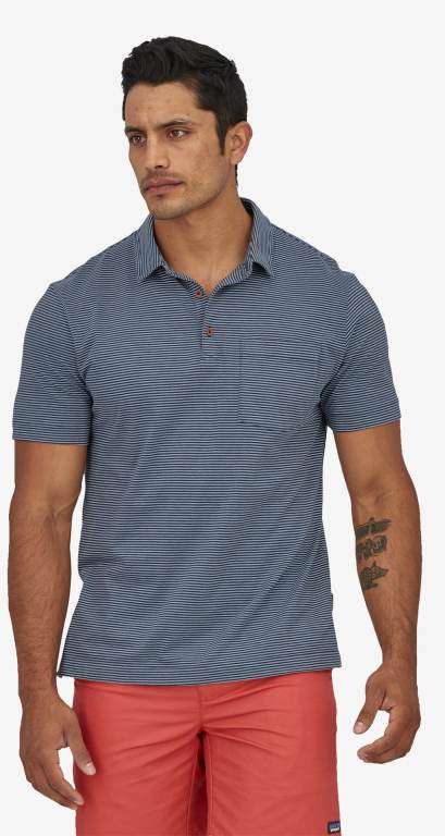 Camisas Patagonia Algodon in Conversion Ligeros Polo Hombre Stripes/Navy | 7a30ZAQd