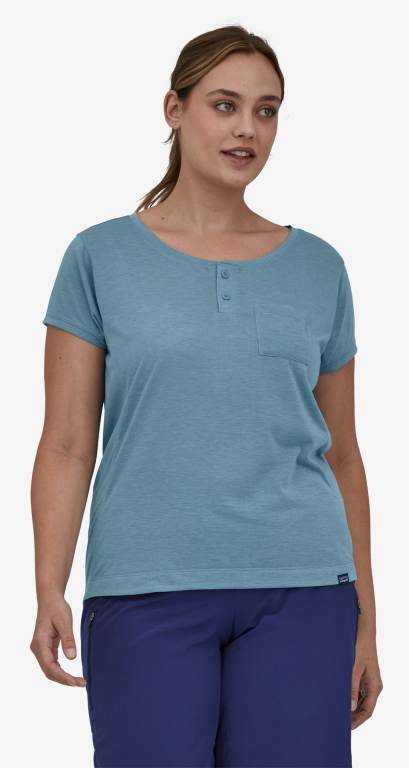 Camisas Patagonia CapileneÂ® Cool Trail Henley Mujer Azul Marino | l76jFTCC