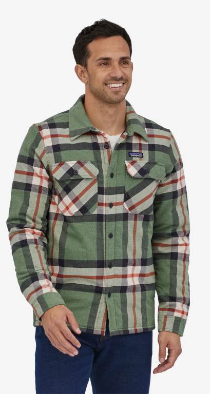 Camisas Patagonia Insulated Organic Algodon Midweight Fjord Flannel Hombre Verdes | 4C3A8hsd