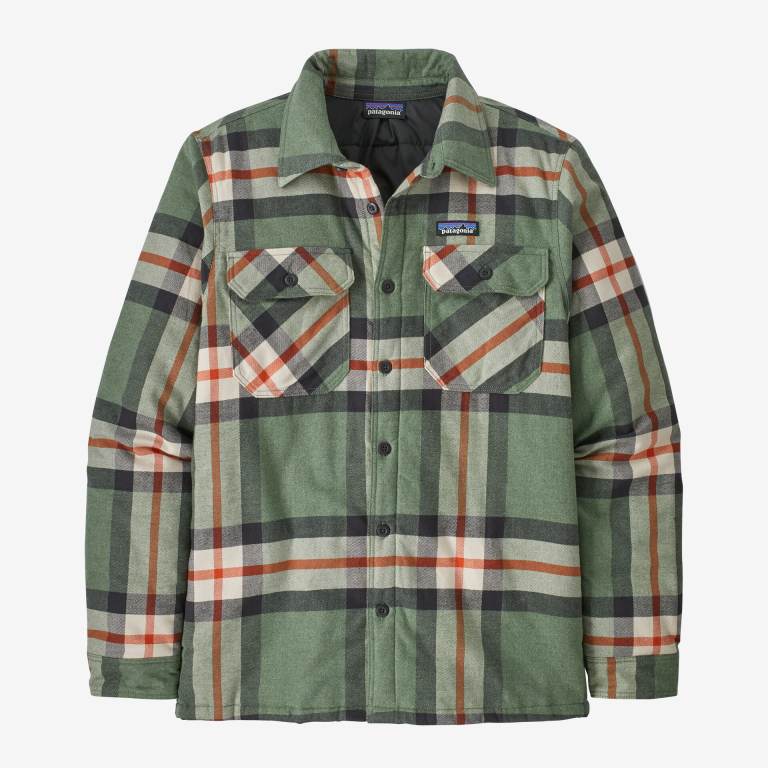 Camisas Patagonia Insulated Organic Algodon Midweight Fjord Flannel Hombre Verdes | 4C3A8hsd