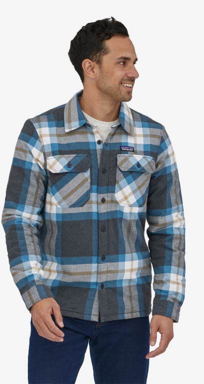 Camisas Patagonia Insulated Organic Algodon Midweight Fjord Flannel Hombre Negros | Liv3ziPe