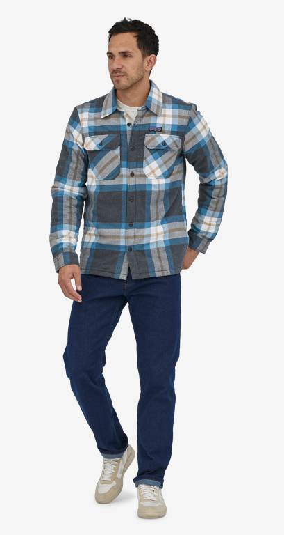 Camisas Patagonia Insulated Organic Algodon Midweight Fjord Flannel Hombre Negros | Liv3ziPe