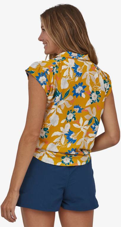 Camisas Patagonia Ligeros PatalohaÂ® Mujer Flower/Gold | bQcalFK2