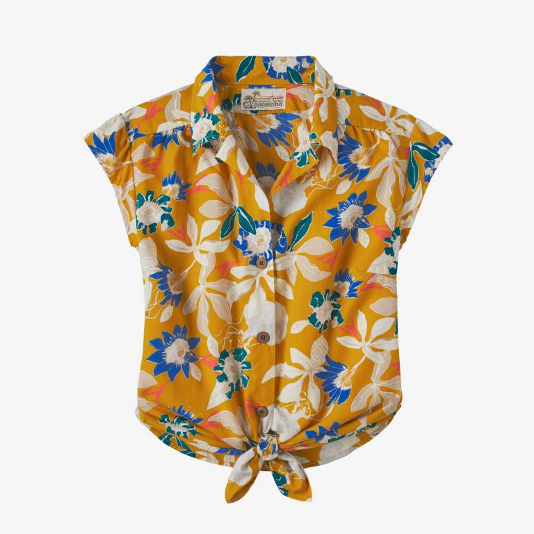 Camisas Patagonia Ligeros PatalohaÂ® Mujer Flower/Gold | bQcalFK2