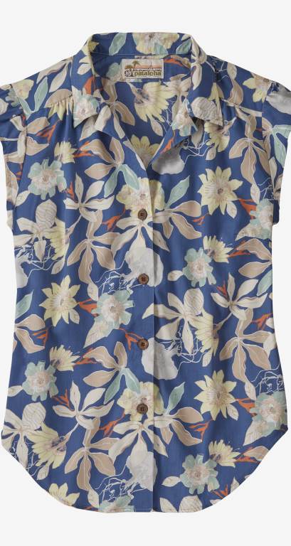 Camisas Patagonia Ligeros PatalohaÂ® Mujer Flower/Blue | rTPtKrwQ