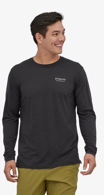 Camisas Patagonia Long-Sleeved CapileneÂ® Cool Merino Estampados Hombre Negros | 3scbgTN9