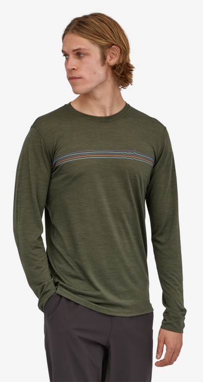 Camisas Patagonia Long-Sleeved CapileneÂ® Cool Merino Estampados Hombre Verdes | 7KKzpLcY