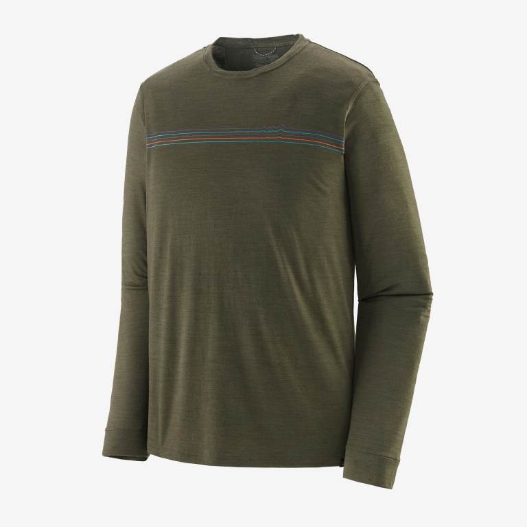 Camisas Patagonia Long-Sleeved CapileneÂ® Cool Merino Estampados Hombre Verdes | 7KKzpLcY