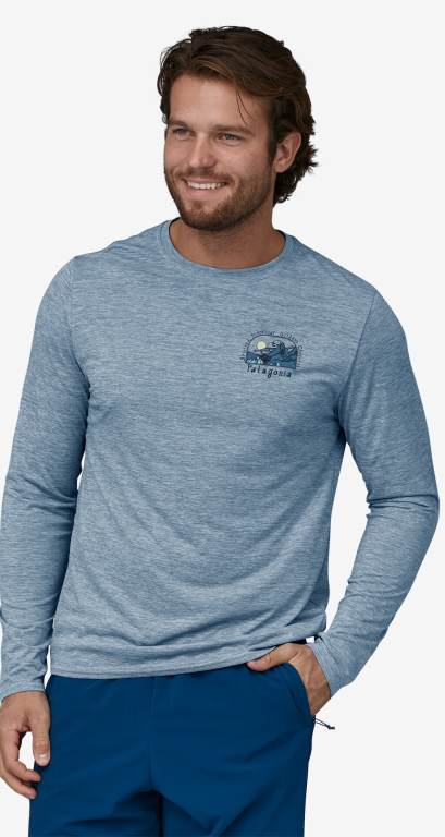 Camisas Patagonia Long-Sleeved CapileneÂ® Cool Daily Estampados - Lands Hombre Azules | FSl9n0RR