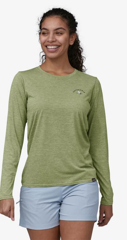 Camisas Patagonia Long-Sleeved CapileneÂ® Cool Daily Estampados - Waters Mujer Verdes | Iv6SWfTF