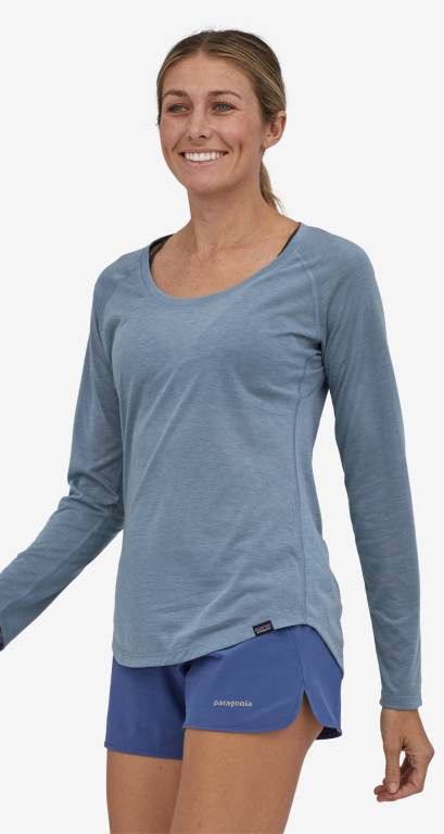 Camisas Patagonia Long-Sleeved CapileneÂ® Cool Trail Mujer Grises Claro | MkuQVni7