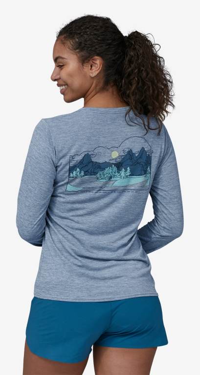 Camisas Patagonia Long-Sleeved CapileneÂ® Cool Daily Estampados - Lands Mujer Azules | QcgEcth5