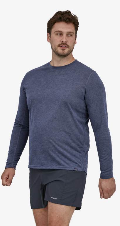 Camisas Patagonia Long-Sleeved CapileneÂ® Cool Trail Hombre Azul Marino | SOVSJ8hP