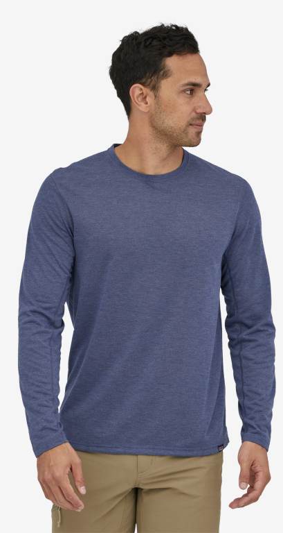 Camisas Patagonia Long-Sleeved CapileneÂ® Cool Trail Hombre Azul Marino | SOVSJ8hP