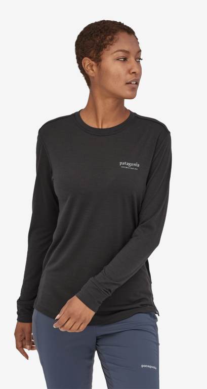 Camisas Patagonia Long-Sleeved CapileneÂ® Cool Merino Estampados Mujer Negros | WqPcFAw1