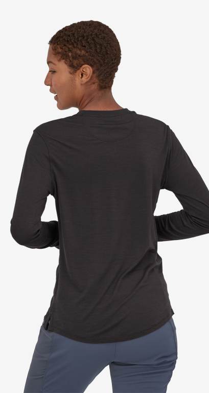 Camisas Patagonia Long-Sleeved CapileneÂ® Cool Merino Estampados Mujer Negros | WqPcFAw1