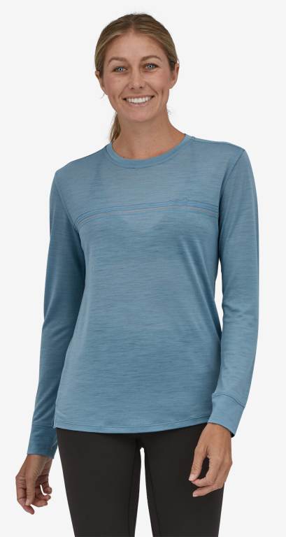 Camisas Patagonia Long-Sleeved CapileneÂ® Cool Merino Estampados Mujer Grises Claro | b9VSCIeH