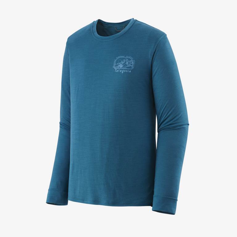 Camisas Patagonia Long-Sleeved CapileneÂ® Cool Merino Estampados Hombre Azules | tOaT4bgZ