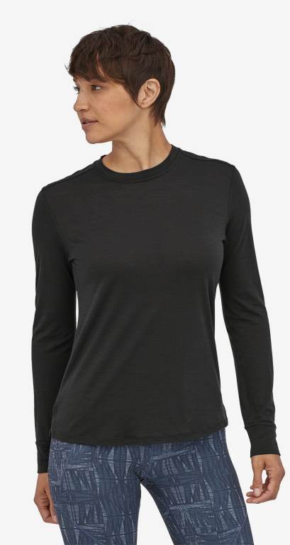 Camisas Patagonia Long-Sleeved CapileneÂ® Cool Merino Mujer Negros | tfPMENQ5