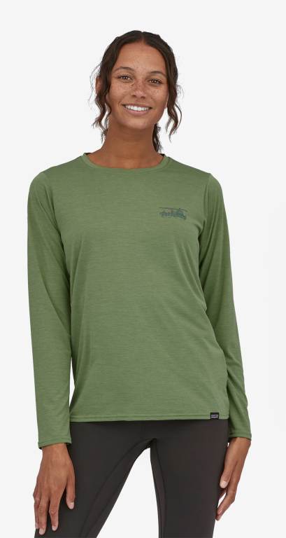 Camisas Patagonia Long-Sleeved CapileneÂ® Cool Daily Estampados Mujer Verdes | vjneDHKG