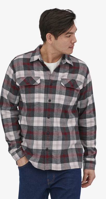 Camisas Patagonia Long-Sleeved Organic Algodon Midweight Fjord Flannel Hombre Negros | PWyyXVuU