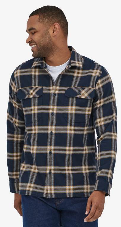 Camisas Patagonia Long-Sleeved Organic Algodon Midweight Fjord Flannel Hombre Azul Marino | dnV0tbdv