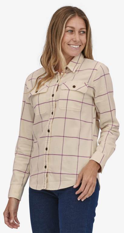 Camisas Patagonia Long-Sleeved Organic Algodon Midweight Fjord Flannel Mujer Beige | i177t8Lf