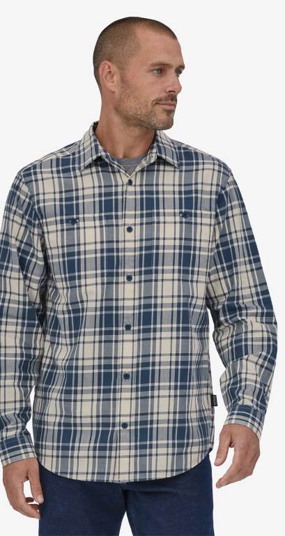 Camisas Patagonia Long-Sleeved Pima Algodon Hombre Azules | YzyQBTQJ