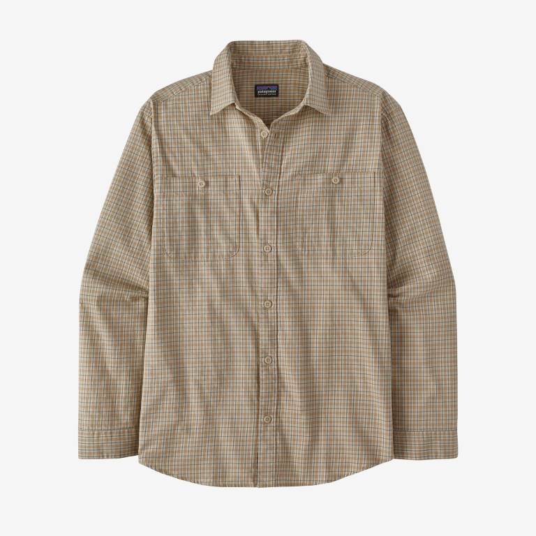 Camisas Patagonia Long-Sleeved Pima Algodon Hombre Beige Oscuro | ogMhCfg9