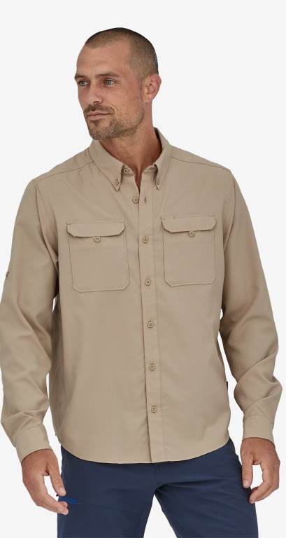 Camisas Patagonia Long-Sleeved Self-Guided UPF Hike Sun Hombre Marrom | Yz4S4LsV