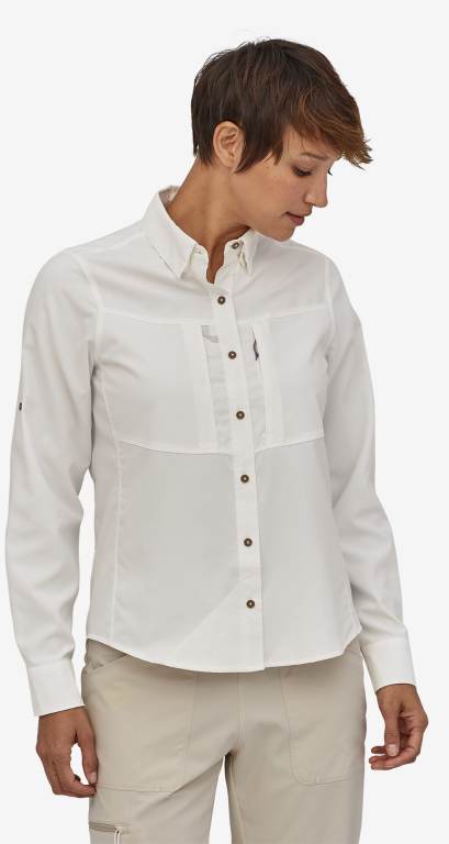 Camisas Patagonia Long-Sleeved Sol PatrolÂ® Mujer Blancos | 3lVUTZ2S