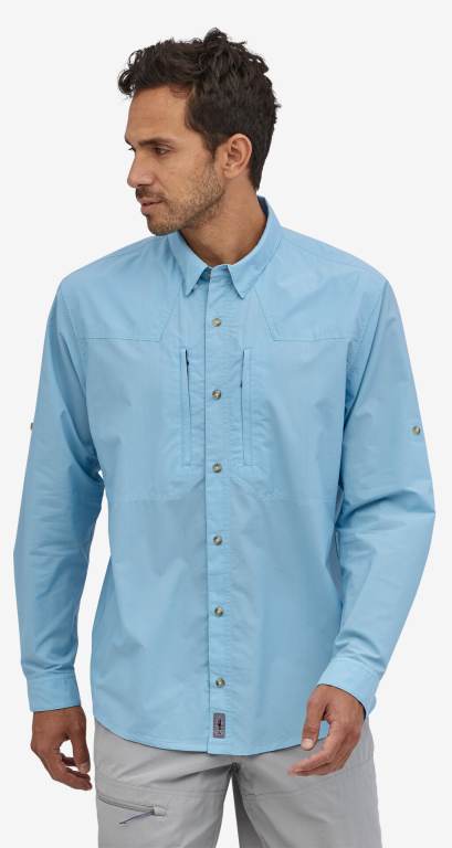 Camisas Patagonia Long-Sleeved Sun Stretch Button Up Hombre Azules | OQmQ7lbt