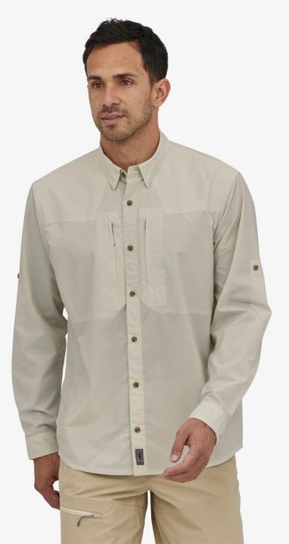 Camisas Patagonia Long-Sleeved Sun Stretch Button Up Hombre Blancos | OZHYgYD2