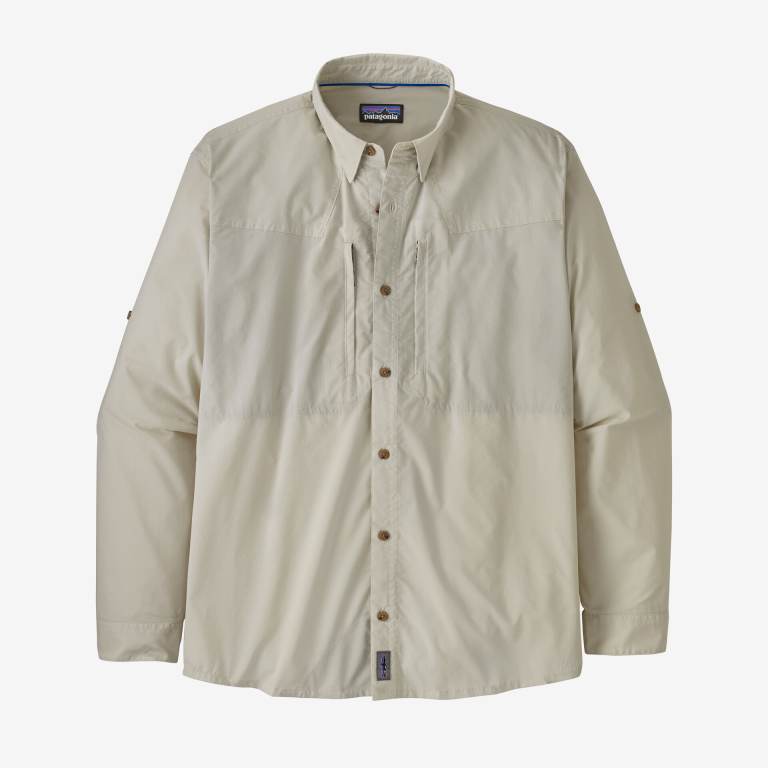 Camisas Patagonia Long-Sleeved Sun Stretch Button Up Hombre Blancos | OZHYgYD2