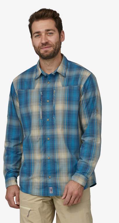 Camisas Patagonia Long-Sleeved Sun Stretch Button Up Hombre Azules | g4uND6PM