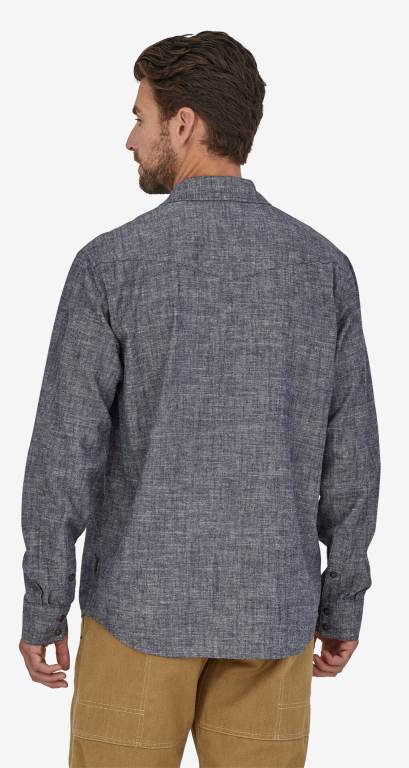 Camisas Patagonia Long-Sleeved Western Snap Trabajo Hombre Azul Marino | JOwVwyVs