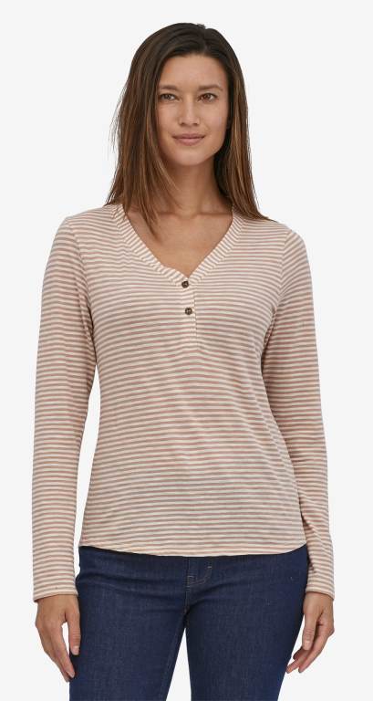 Camisas Patagonia Mainstay Henley Mujer Stripes/Beige | KKIvuiPu