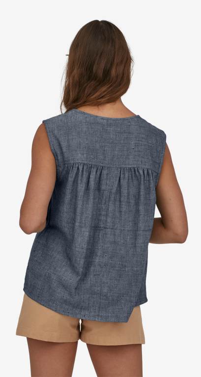 Camisas Patagonia Organic Algodon Shirred Mujer Azules Azules | MKxRNYxV