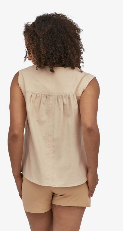 Camisas Patagonia Organic Algodon Shirred Mujer Beige | hQdxxgjm