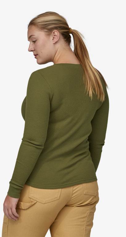 Camisas Patagonia Trabajo Waffle Crewneck Mujer Verdes | 6EDbtUxE