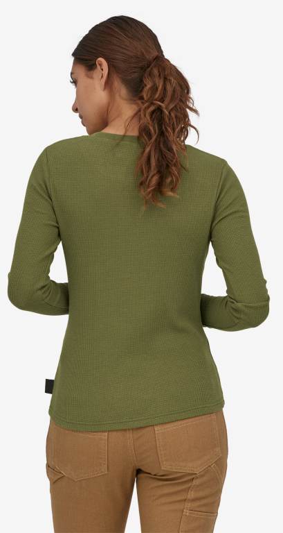 Camisas Patagonia Trabajo Waffle Crewneck Mujer Verdes | TKRZEpUr