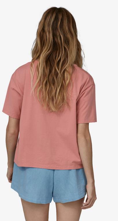 Camiseta Patagonia 73 Skyline Organic Algodon Easy Cut Pocket Mujer Rosas | SLKzr2Af