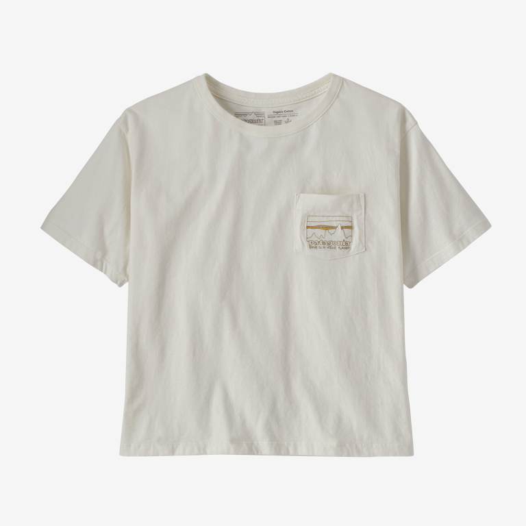 Camiseta Patagonia 73 Skyline Organic Algodon Easy Cut Pocket Mujer Blancos | rGMGGt3s