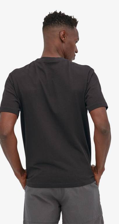 Camiseta Patagonia Algodon in Conversion Midweight Pocket Hombre Negros | sRhUhpW3