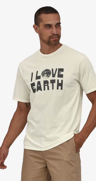 Camiseta Patagonia Earth Love Organic Hombre Blancos | XzEk7W6I