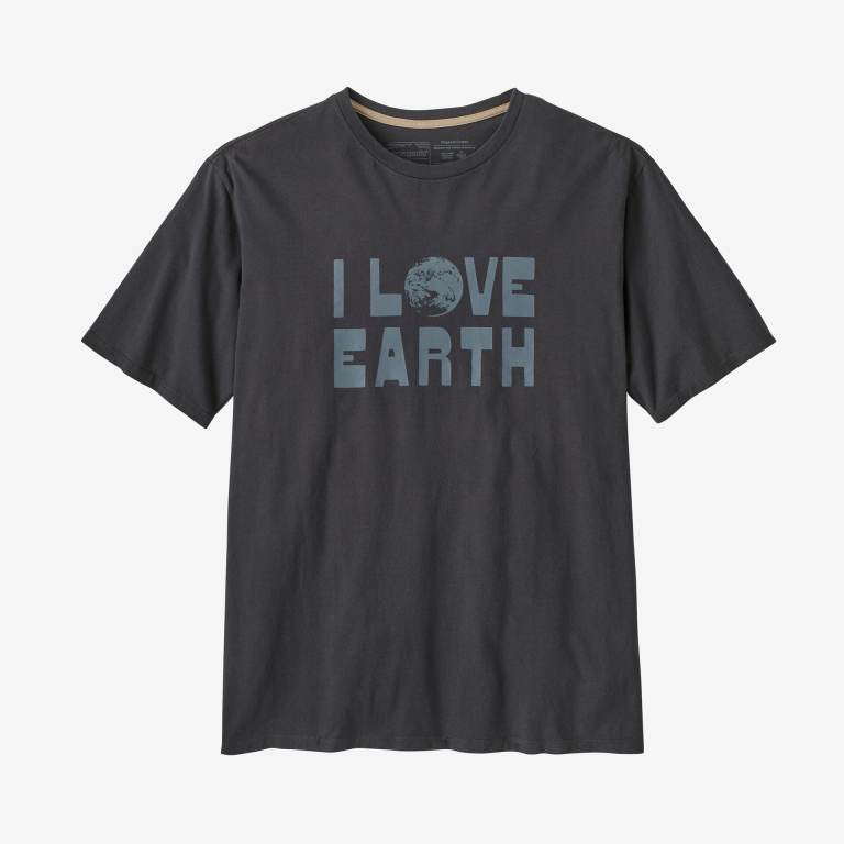 Camiseta Patagonia Earth Love Organic Hombre Negros | xlxFgeW4