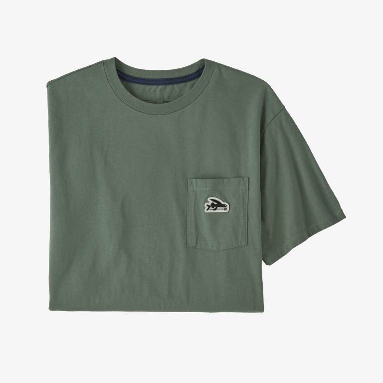 Camiseta Patagonia Flying Fish Patch Organic Pocket Unisex Verdes | q8VOfVux