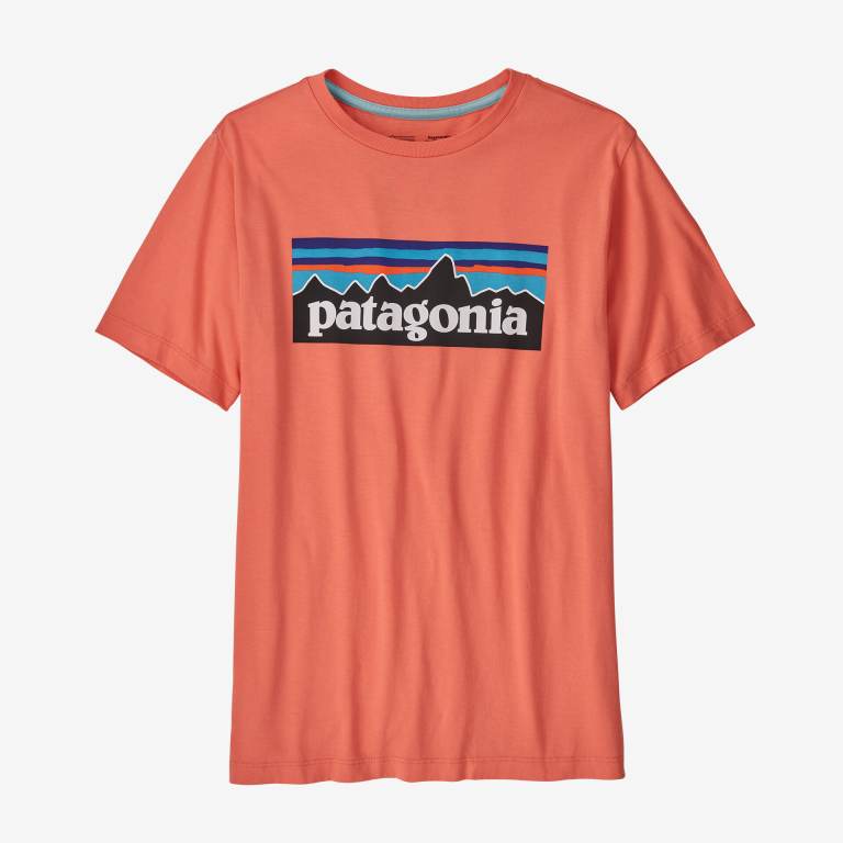 Camiseta Patagonia Kids\' Regenerative Organic Certifiedâ„¢ Algodon P-6 Logo Niños Coral | SuA4QibL