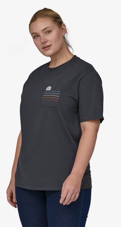 Camiseta Patagonia Line Logo Ridge Stripe Organic Pocket Hombre Dorados | JqweaESr