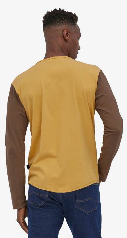 Camiseta Patagonia Long-Sleeved GPIWâ„¢ Crest Organic Baseball Hombre Amarillos | OkWJPO1C